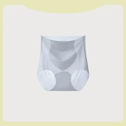 Women Breathable Ice Silk Seamless  Underwear Summer With Crotch Breathable Sexy Large Size Women Mid Waisted t Pants-RANBAO