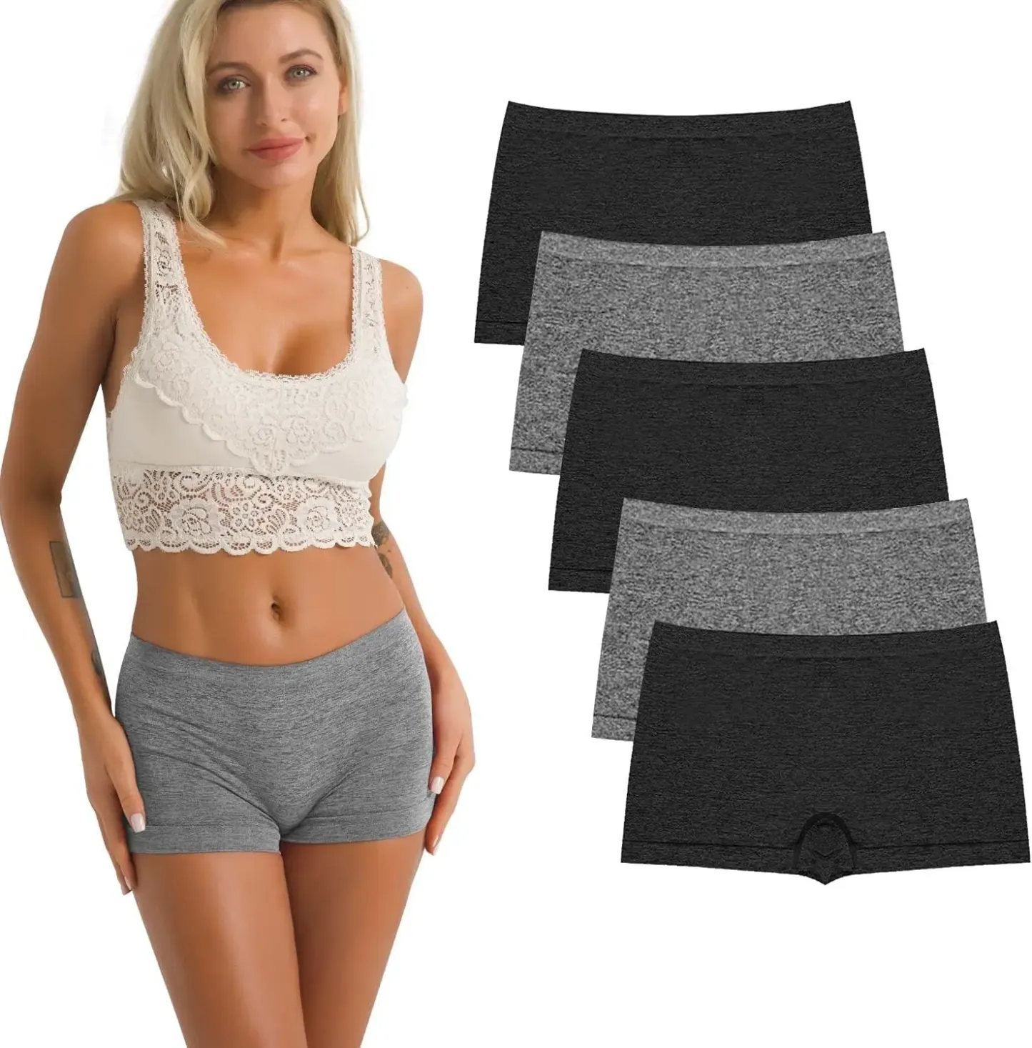 Women's XL Cotton Casual Sports Underwear High Stretch Female Panties Comfortable Boxers Shorts Logo Waist Excellent Customer-RANBAO