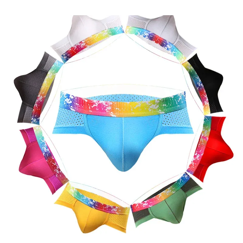 New High Quality Elastic Ranbao Pride Band Men Modal Solid Color Men Plus Size Gay Briefs Men Swimwear Bikini Briefs-RANBAO