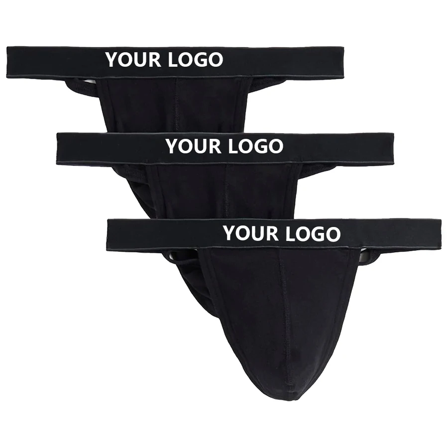 Custom Lightweight Durable Breathable Men's Essential Cotton Y Back Thong Jockstrap-RANBAO