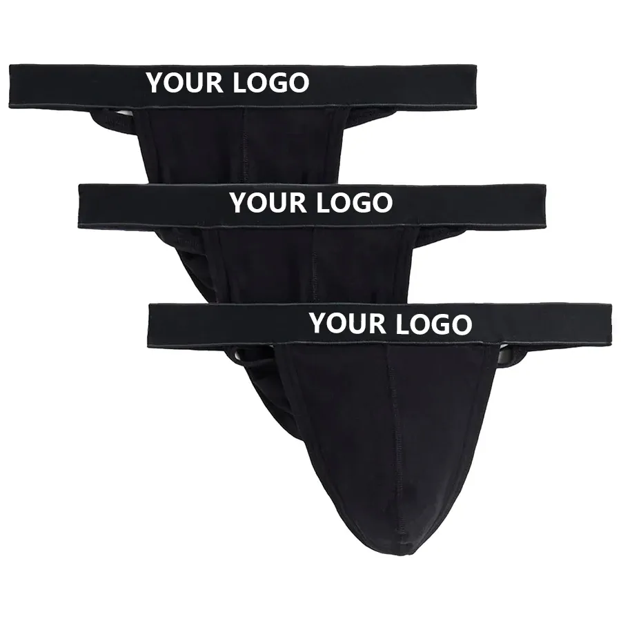 Custom Lightweight Durable Breathable Men's Essential Cotton Y Back Thong Jockstrap-RANBAO
