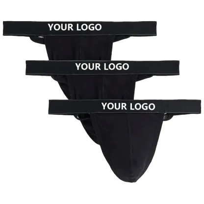 Custom Lightweight Durable Breathable Men's Essential Cotton Y Back Thong Jockstrap-RANBAO