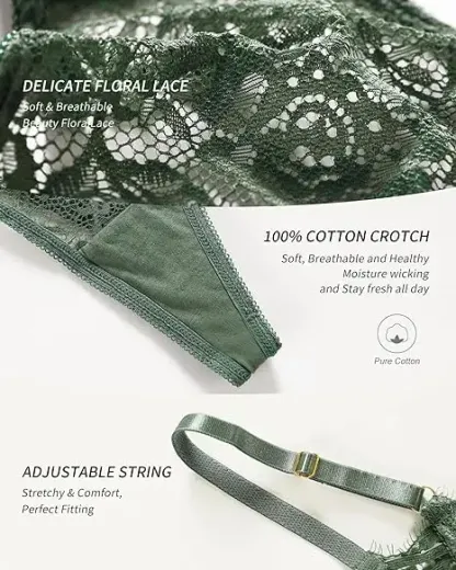 Wholesale Women Adjustable Sexy Low Rise Underwear Breathable T-back Lace G-String Thongs-RANBAO