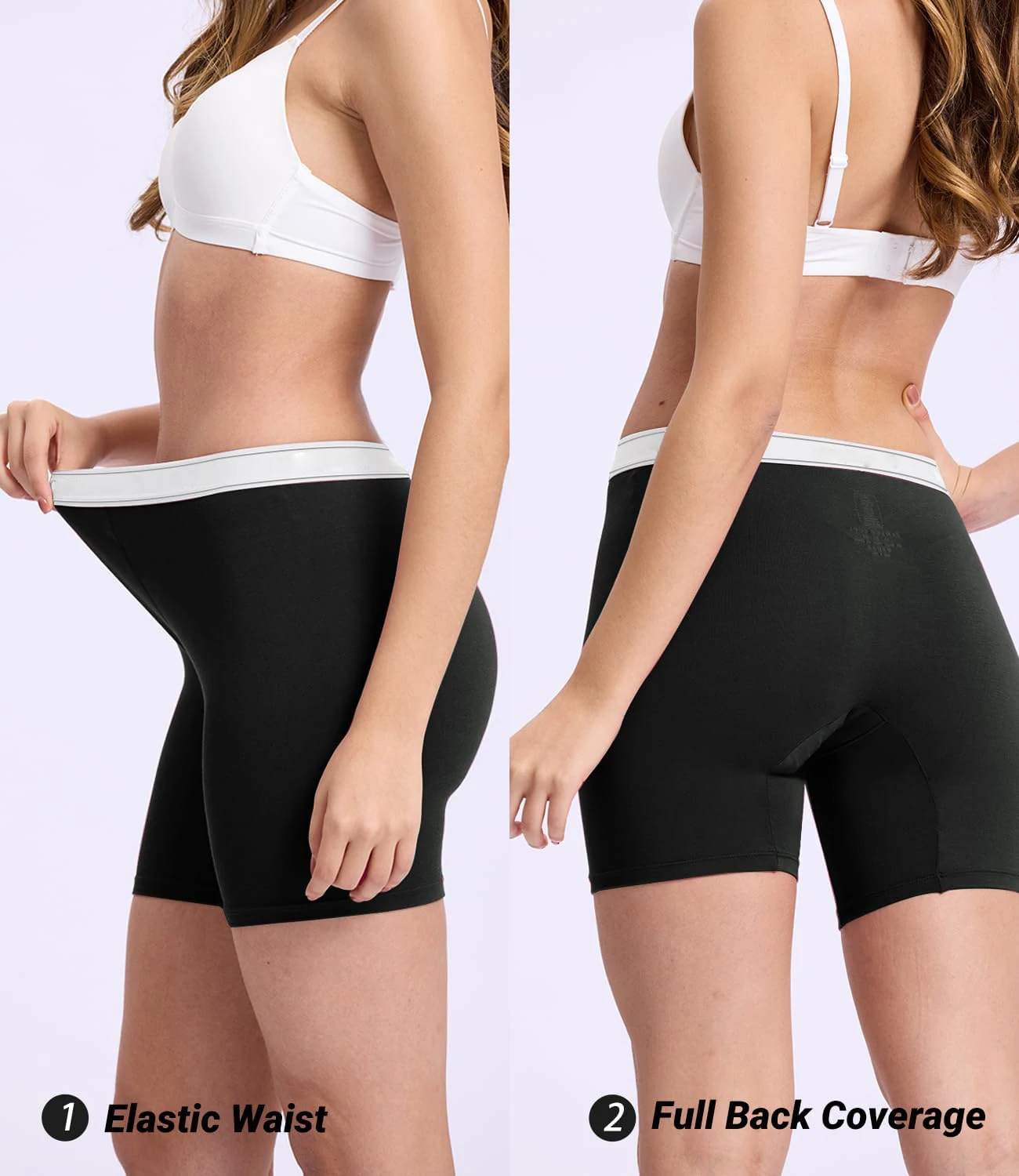 Custom Bamboo Viscose Fiber Soft Stretch Women's Everyday Boxer Briefs and Boyshorts Woven Underwear for Adults-RANBAO