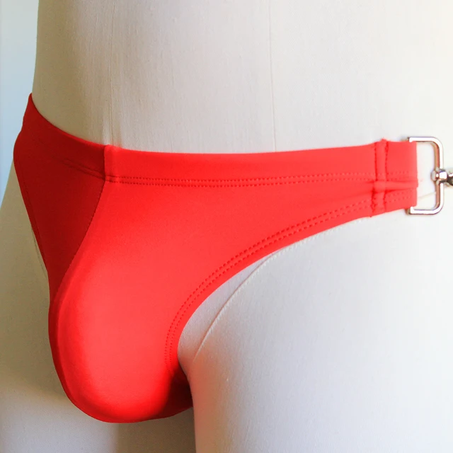 In Stock Men's Trendy Swim Trunks Waterproof Adjustable Waist Mantel Buckle Quick Dry Plus Size Bikinis for Beach Wear-RANBAO