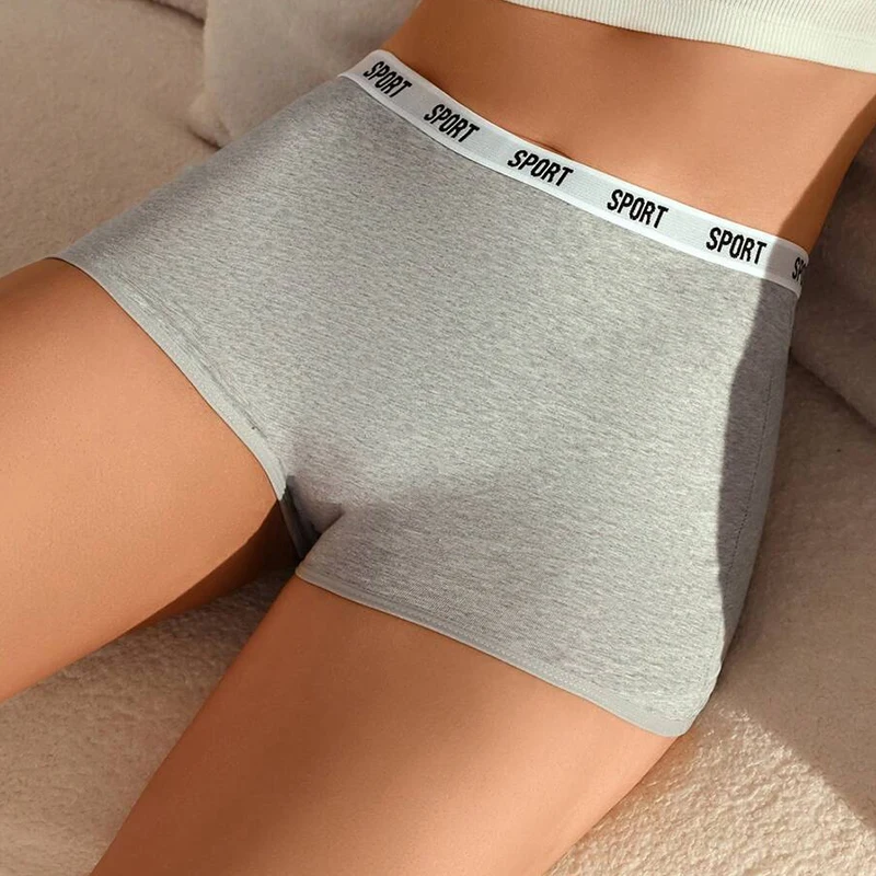 Custom Plus Size 95% Cotton Multicolor 3XL 4XL Mid Rise Letter Pattern Underwear Sports Boyshorts-RANBAO