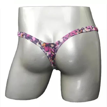 Printed Fashionable Man Sexy Underwear Male Panties Thongs With Pouch Low Rise Waist Plus Size Men'S Thongs-RANBAO