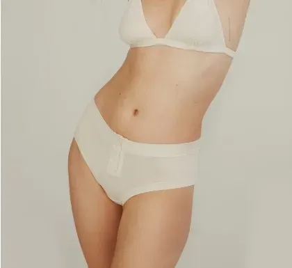Mid-Rise Organic Cotton Boyfriend's Briefs High-Cut Hipsters Button Detail Everyday Style Panties Logo Waist High Customer-RANBAO