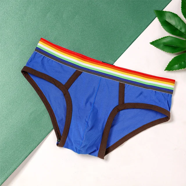 Fashionable Colorful Ribbed Mature Charming Men'S Cotton Briefs & Boxers Healthy Male Penis Underwear-RANBAO