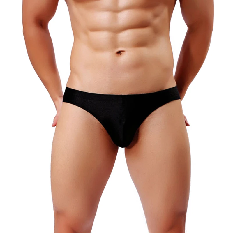 Shining Color New Fabric Ice Silk Men Underwear Big Size Comfy Cooling Underpants Men's Briefs & Boxers-RANBAO