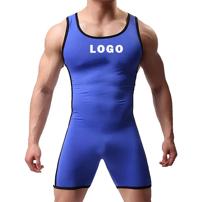 Tops Bodysuits Catsuit Neck Sleeveless Sexy Bodysuit Men Off Shoulder Customized Logo Wholesale Factory-RANBAO