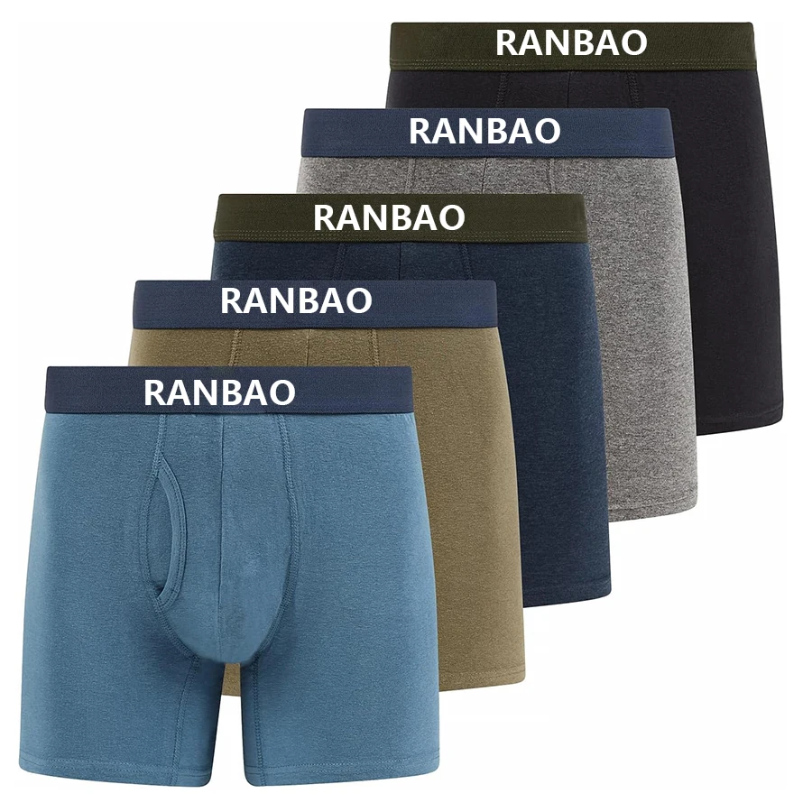 Custom Logo Tailored  Meticulously Comfort Breathable Cotton Mens Boxer Briefs-RANBAO