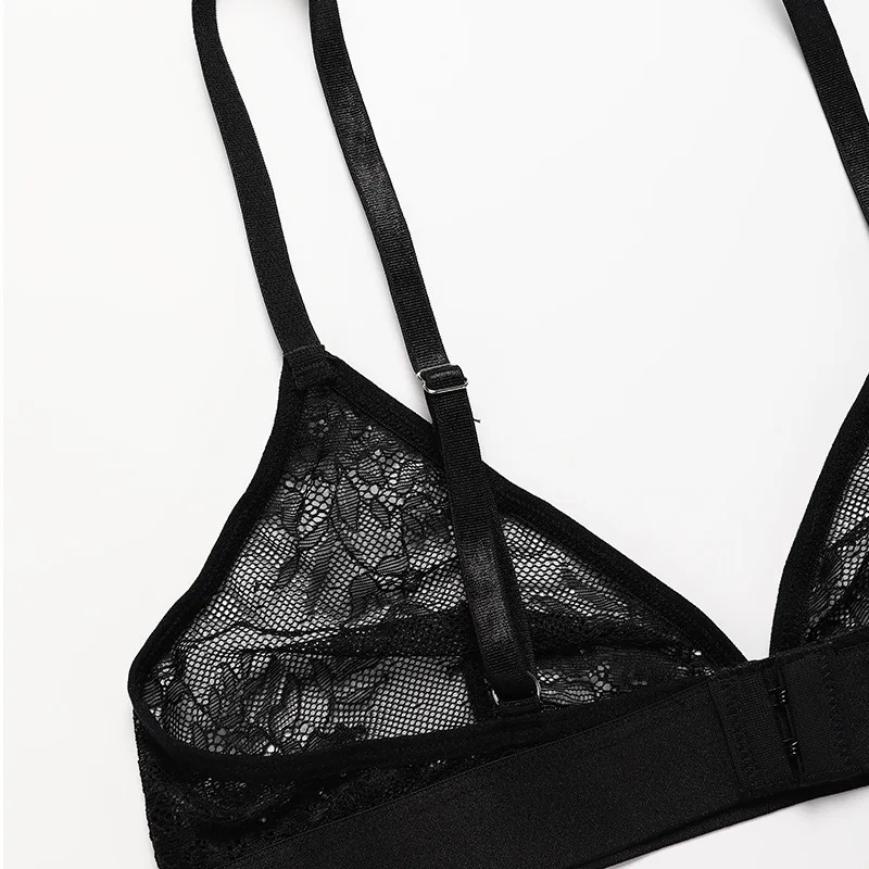 Women's Lace ultra Thin Transparent Comfortable Push-up Wirefree Bra Set Lingerie Set-RANBAO