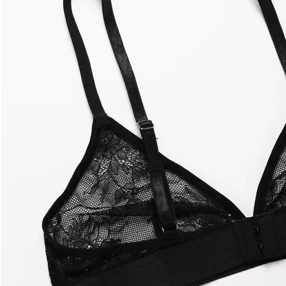 Women's Lace ultra Thin Transparent Comfortable Push-up Wirefree Bra Set Lingerie Set-RANBAO