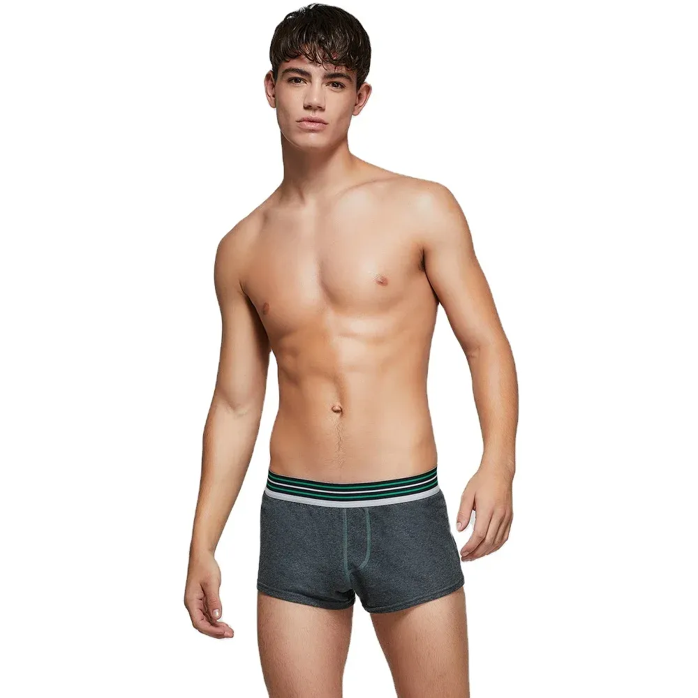 Short Leg Men's Boxer Underwear High Quality Organic Cotton Soft Underwear Boxer Shorts-RANBAO