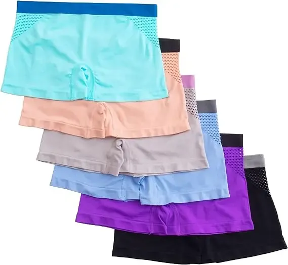 Women's Comfortable Breathable Nylon Spandex Boyshorts with Custom Logo Woven Waist Logo Cool Fabric Everyday Style Made China-RANBAO