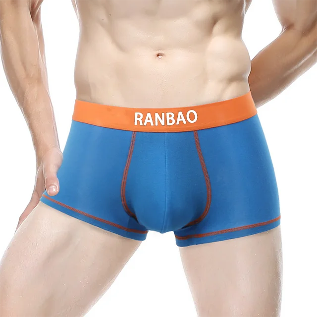 Hot Sale New Arrival Ribbed Big Bulge Passion Men'S Briefs & Boxers Classic Solid Mature Male Penis Underwear-RANBAO