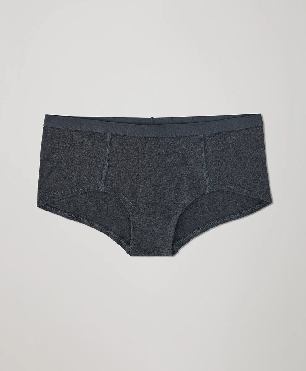 Everyday Organic Cotton Boyshorts for Adults Mid-rise Waist Smooth Look Tagless Extended Leg Woven Weaving Method-RANBAO