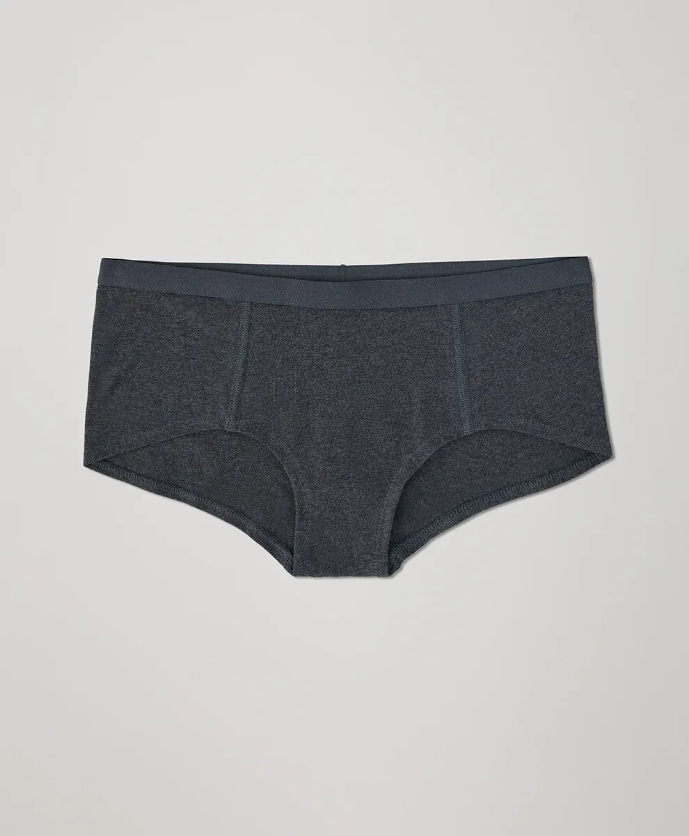 Everyday Organic Cotton Boyshorts for Adults Mid-rise Waist Smooth Look Tagless Extended Leg Woven Weaving Method-RANBAO