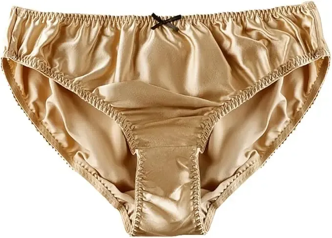 Lady's Satin Women's Sissy Panties Bikini Solid Silk Light Briefs Hipster for Female Underwear Lingerie Knickers-RANBAO