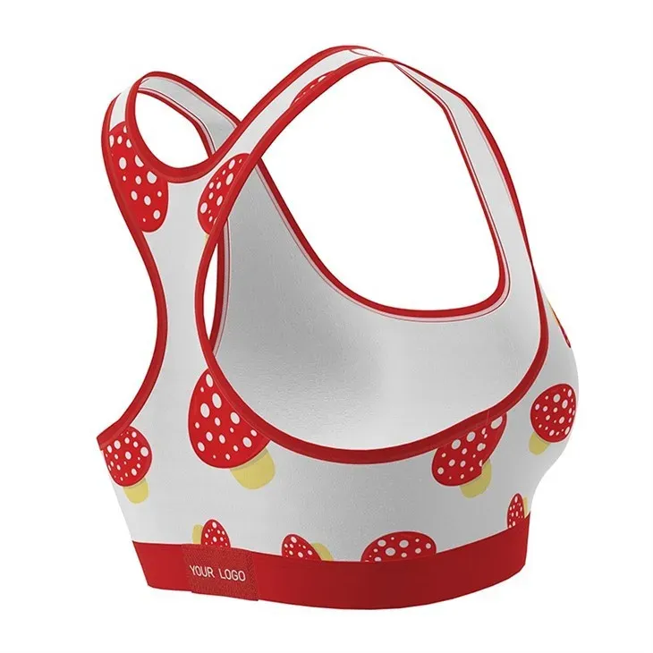 Custom Printed Women's Sport Bra Plus Size Reversible Design Bamboo Modal Polyester From China Factory Washed Technics-RANBAO