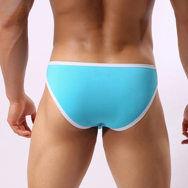 Breathable Comfortable Mesh Sexy Pouch Big Elastic Men's Briefs Boxers Underwear Custom Briefs-RANBAO