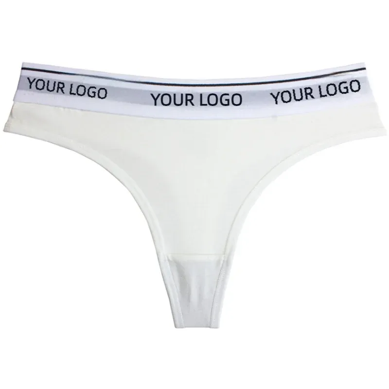 New Design Custom Logo Women Sports Fitness Mid-waist Briefs Letter Printed Cotton Panties Seamless Women Thongs-RANBAO
