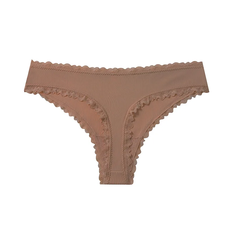 Custom OEM Design Ladies Panties Thong Lace Mid-Waist Sexy Thong Breathable European and American Women Underwear-RANBAO