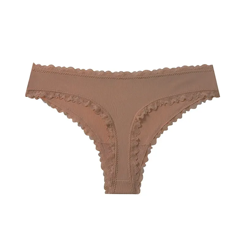 Custom OEM Design Ladies Panties Thong Lace Mid-Waist Sexy Thong Breathable European and American Women Underwear-RANBAO
