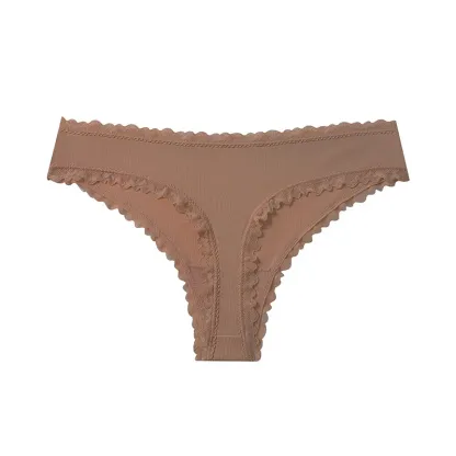 Custom OEM Design Ladies Panties Thong Lace Mid-Waist Sexy Thong Breathable European and American Women Underwear-RANBAO