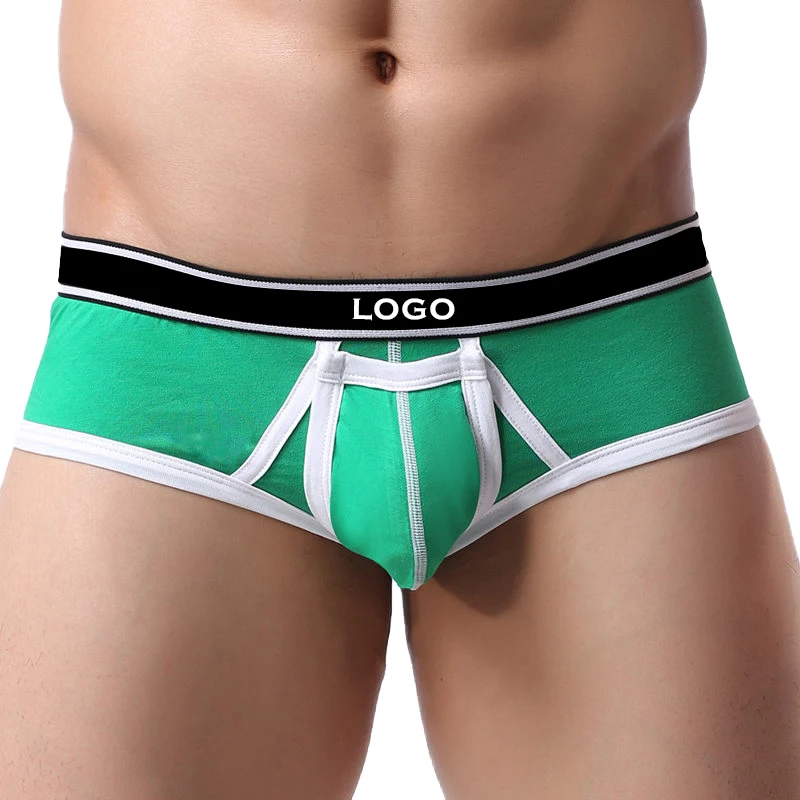 Underwear Factory Men Underwear Solid Color Spandex Pocket Underwear Briefs for Gay Men-RANBAO