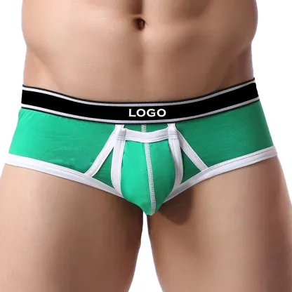 Underwear Factory Men Underwear Solid Color Spandex Pocket Underwear Briefs for Gay Men-RANBAO