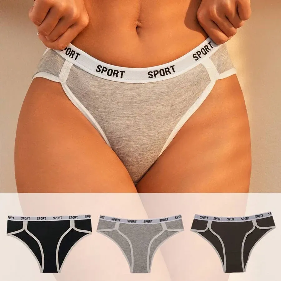 Custom Logo Basics Plus Size Letter Elastic Band Tape Waist Contrast Binding Brief-RANBAO