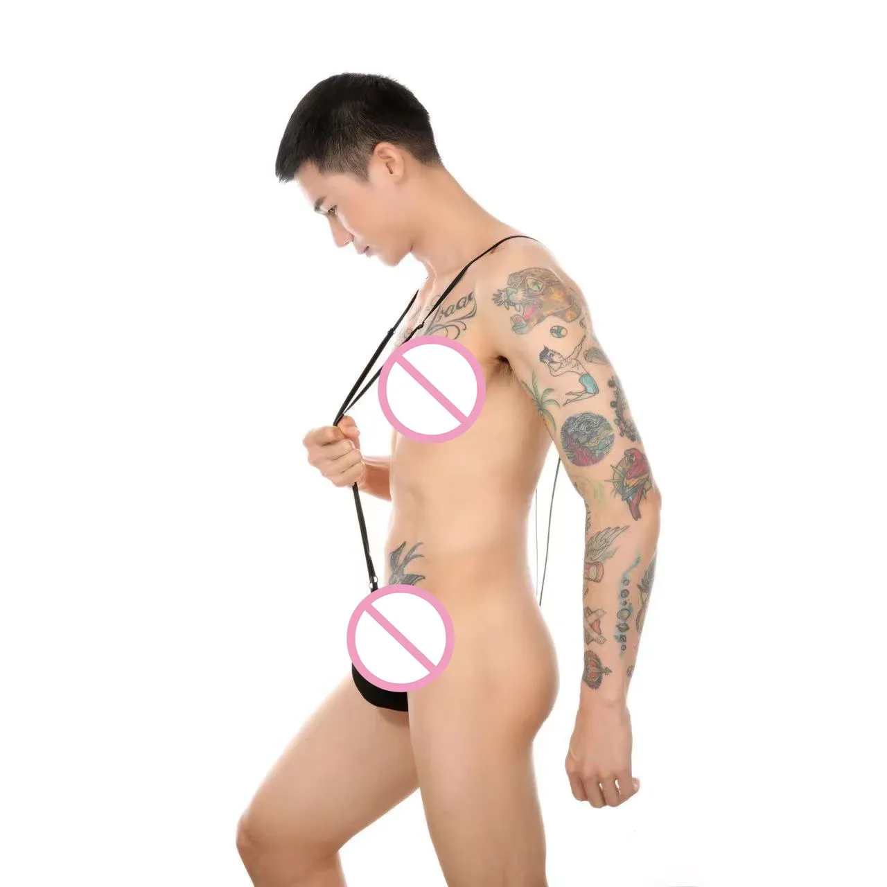 Wholesale Hot Style Men Bodysuit Thong Backless Design Gay Bodysuits Thong Sexy G String Bodysuit-RANBAO