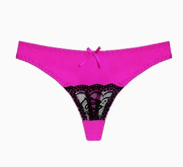 Luxurious Microfiber Thong with Intricate Front Lace Detailing-RANBAO