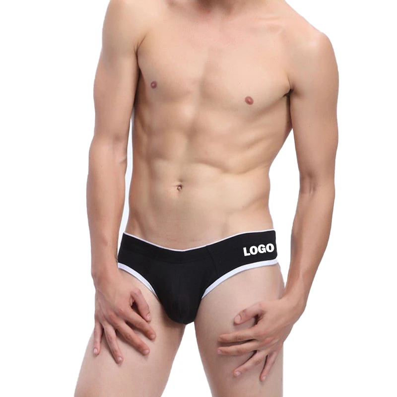 Private Label Men's Briefs Custom Logo Briefs Mens Underwear Cotton Low-rise Men Sexy Briefs-RANBAO