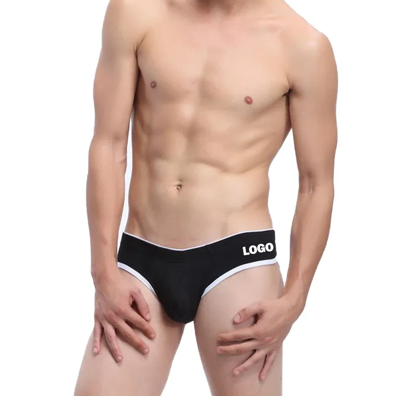 Private Label Men's Briefs Custom Logo Briefs Mens Underwear Cotton Low-rise Men Sexy Briefs-RANBAO