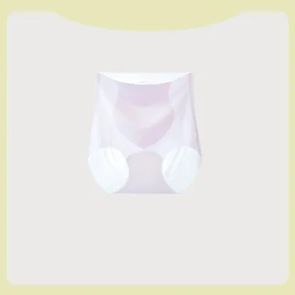 Women Breathable Ice Silk Seamless  Underwear Summer With Crotch Breathable Sexy Large Size Women Mid Waisted t Pants-RANBAO