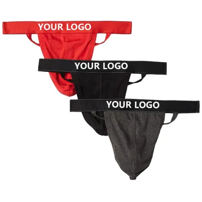 Custom Lightweight Durable Breathable Men's Essential Cotton Y Back Thong Jockstrap-RANBAO