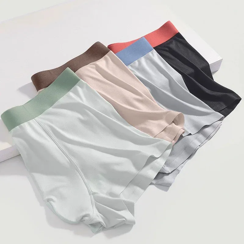 Custom Logo Comfortable Styles Mens Boys Underwear New Modal Solid Color Mid-Waist Seamless Breathable Boxer for Summer-RANBAO