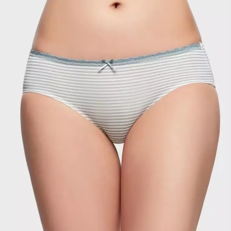 Lady's Custom Lace Waist Women's Striped Low-rise Briefs Hipster for Female Women's Underwear Lingerie Knickers for Girl Classic-RANBAO