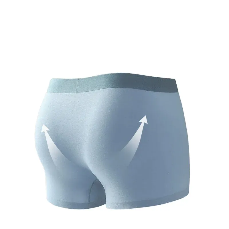 Custom Modal Seamless Traceless Solid Color Ice Silk Underwear Anti-Bacterial Breathable Men'S Boxer Brief-RANBAO