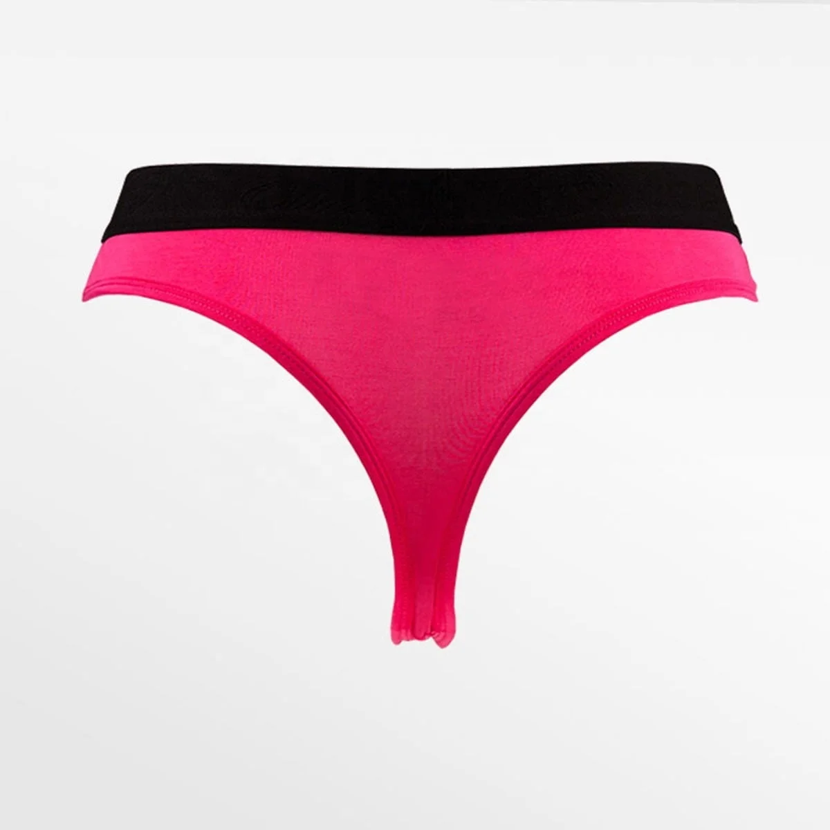 High Quality Low-Rise Ladies Thong Hot Sale Pink Bamboo Cellulose Fiber Woven with Logo on Waist for Adults Made in China-RANBAO