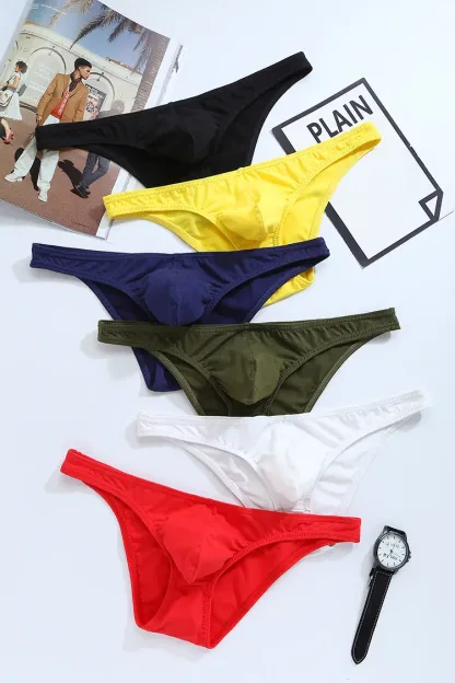 Cotton Sexy Gay Men Underwear Hot Sale Men's Bikini Briefs Solid Color for Men Underwear-RANBAO