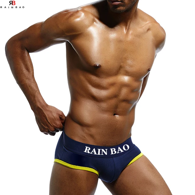 Hot Sale Front Crouch Bulge Mens Swxy Briefs Spicy Cheeky Sexy Brief Men Underwear Customized Logo Briefs for Men-RANBAO