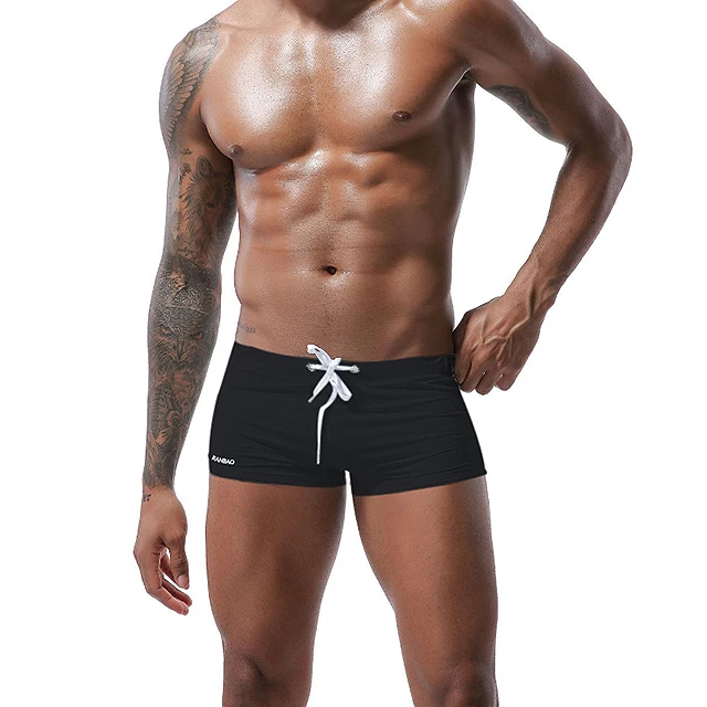 New Designer Mens Swimsuit Set Colorful String Design Swim Shorts Mid-rise Cool Mens Swim Trunk-RANBAO