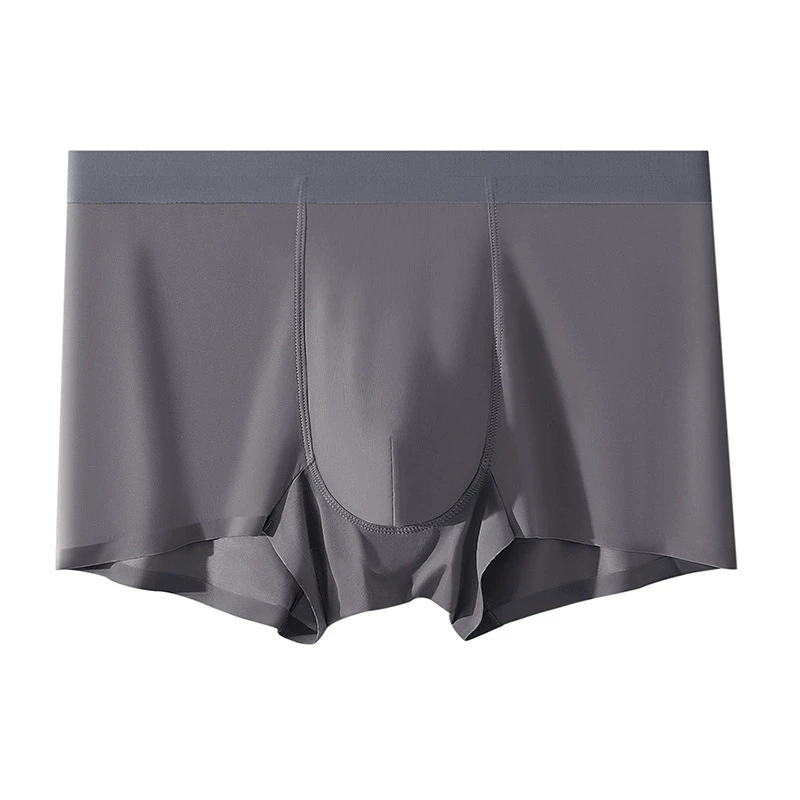 Custom Logo Mid Rise Brief Comfortable Fashionable Breathable Seamless Ice Silk Man Boxer Underwear-RANBAO