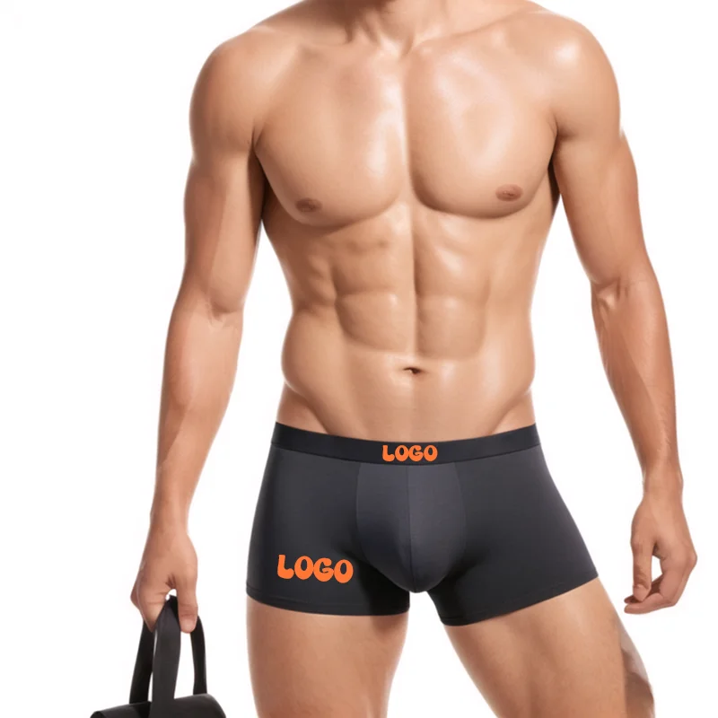 Manufactory Cheap Price Solid Custom Logo Underwear for Men Calzoncillos Y Boxers De Hombre-RANBAO
