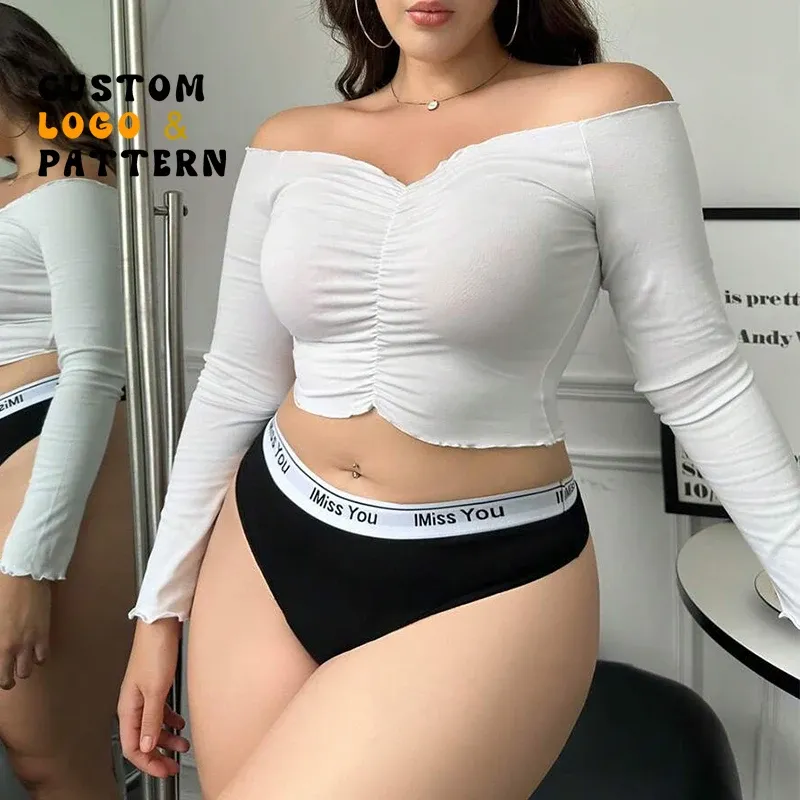 Custom High Quality Wholesale Manufacturer Plus Letter Tape Waist Panty Sports Briefs-RANBAO