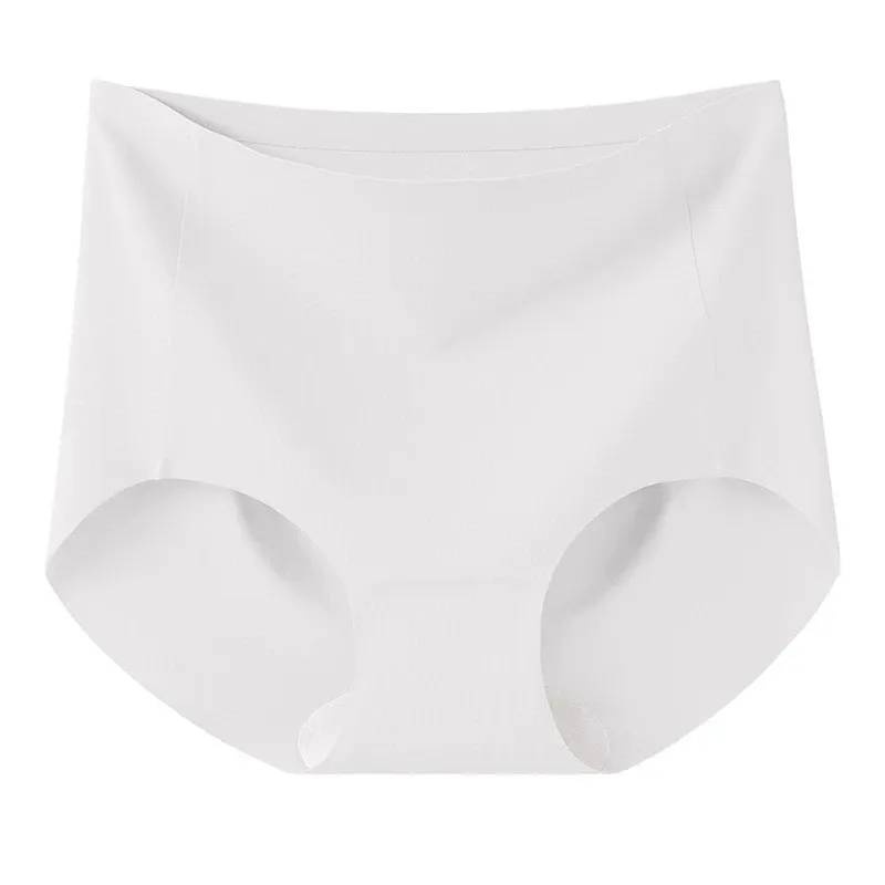 High Elastic Big Size Solid Color Anti-Static Daily Soft Seamless Ice Silk Underwear Brief Yoga Girl Women Panties-RANBAO